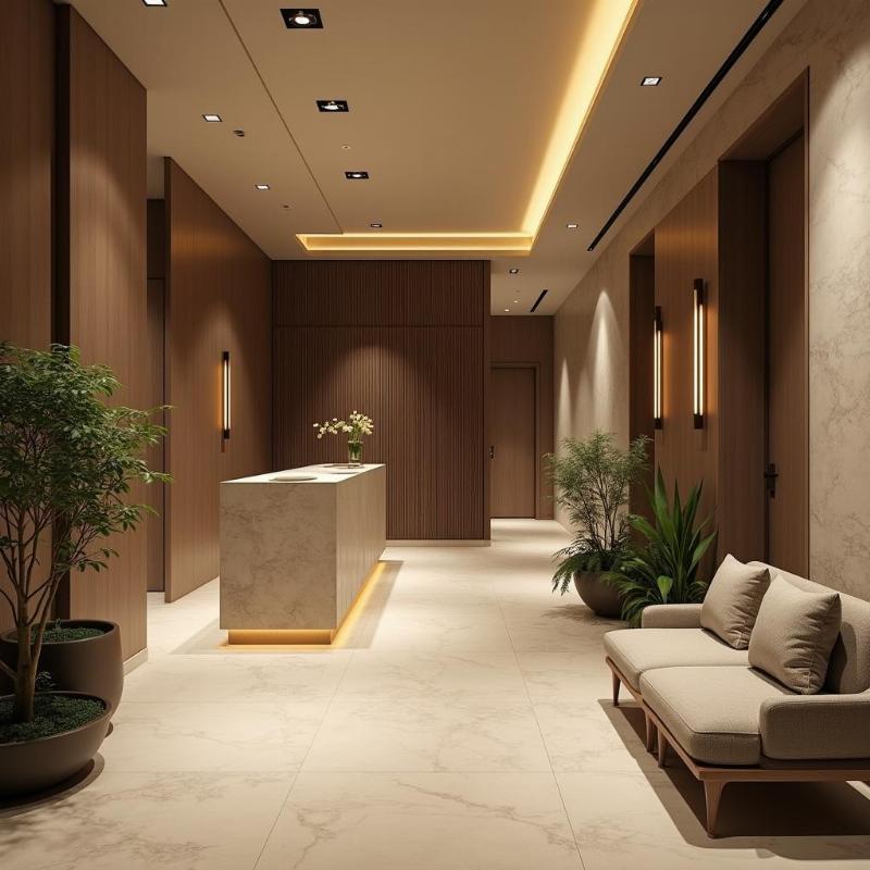 Thiết kế không gian spa thư giãn với phong thủy hài hòa, giúp thu hút khách hàng hiệu quả