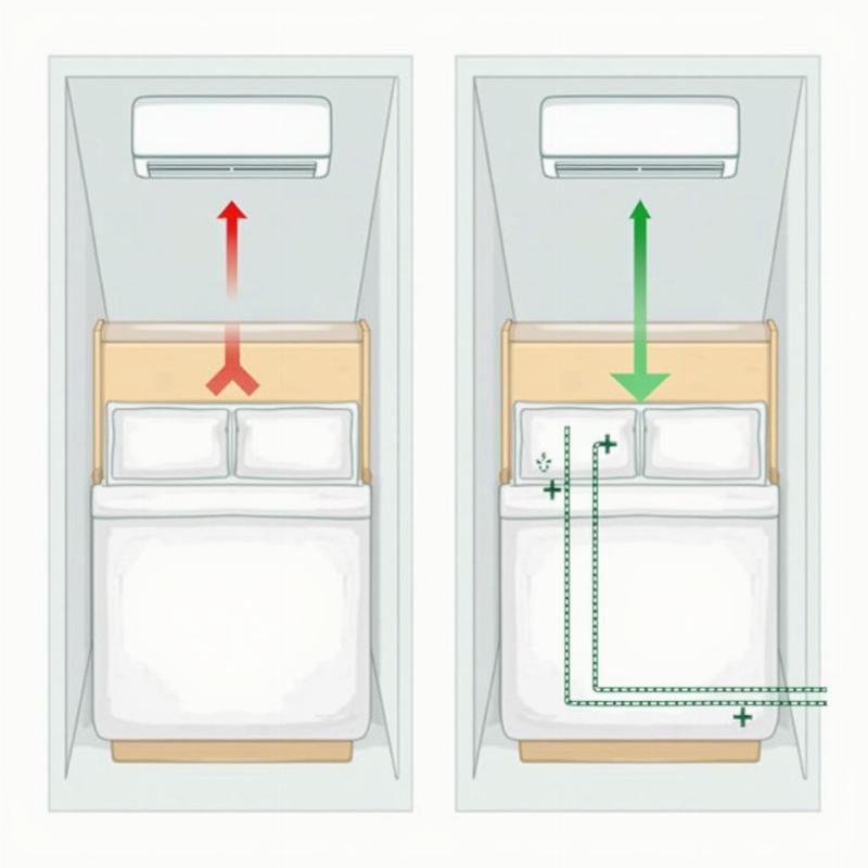 Vị trí lắp máy lạnh phù hợp phong thủy phòng ngủ
